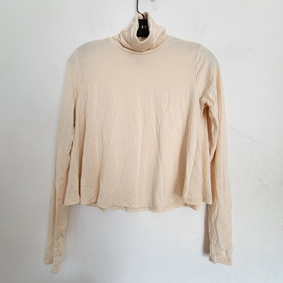 Rachel Pally Beige Cream Tan Turtleneck Modal Long Sleeve Top Size Small - Picture 1 of 11